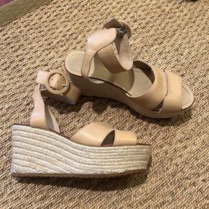 Alice and Olivia Sz 36 Tan Espadrille Platform Sandals
